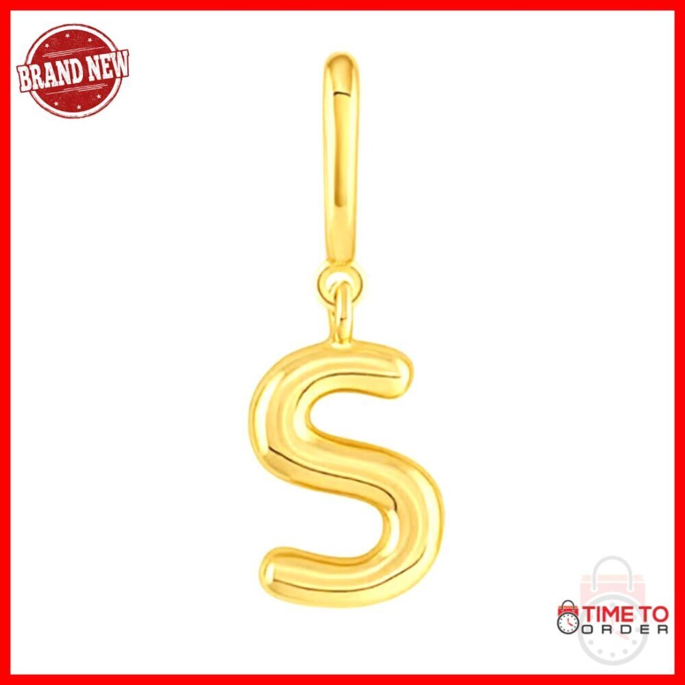 18k Gold-Plated Initial Charm, Lightweight, Versatile for Bracelets & Necklaces